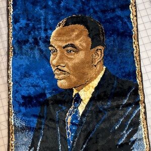 MLK JR. Blue and Brown Portrait Art Rug Dr. Martin Luther King Jr. original